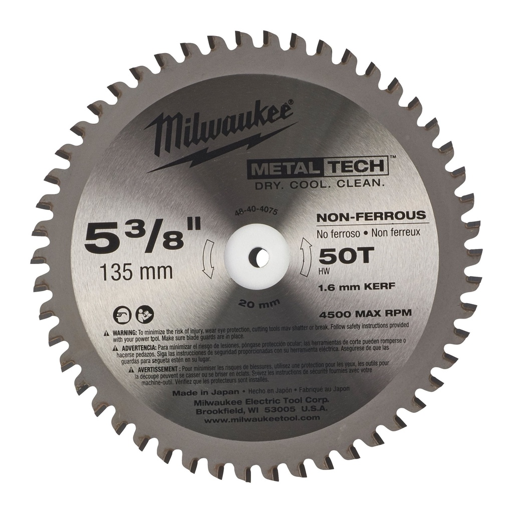 Lame de scie circulaire pour métal 135 / 20 mm (50 dents)
