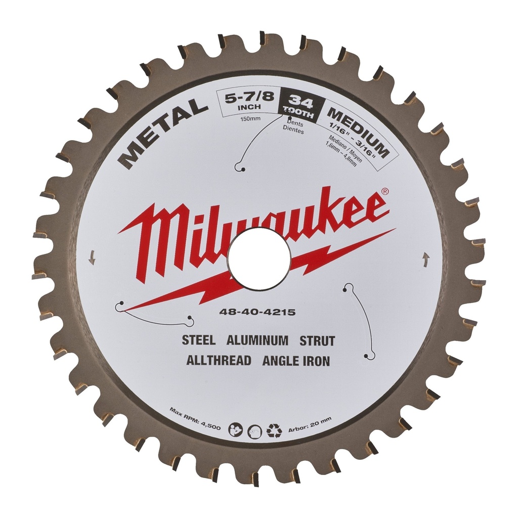 Lames de scies circulaires pour le métal P M 150x20x1.6x34