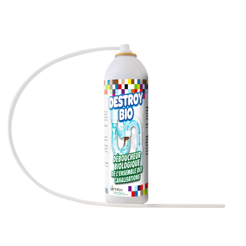 Destroybio AEROSOL NETTOYAGE BIOLOGIQUE DES DRAINS ET ENTRETIEN DES INSTALLATIONS SANITAIRES, EVIERS, CANALISATIONS - 500 ML