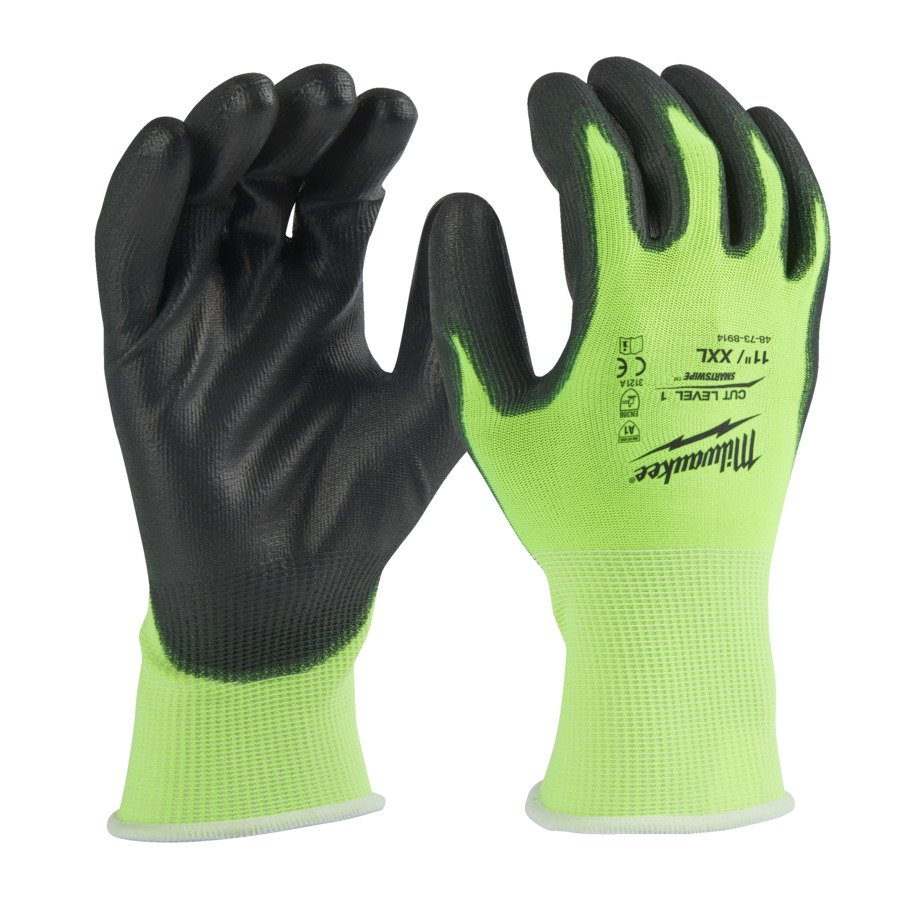 Gants Haute-visibilité Anti-coupure 1/A XXL/11 - 12pc