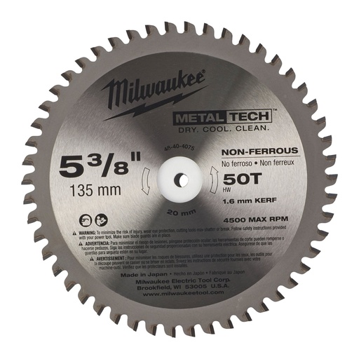 [48404075] Lame de scie circulaire pour métal 135 / 20 mm (50 dents)