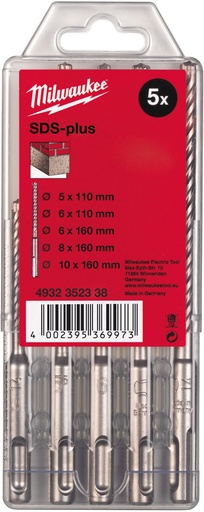 [4932352338] Jeu de 5 forets SDS-plus – Étui transparent