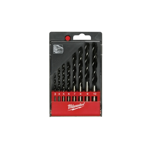 [4932352466] Set de forets à bois dans coffret plastique (8 pièces)