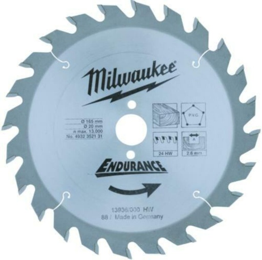 [4932430366] Lame de scie circulaires 165 x 15,8 x 1,5 mm voor BKS 18