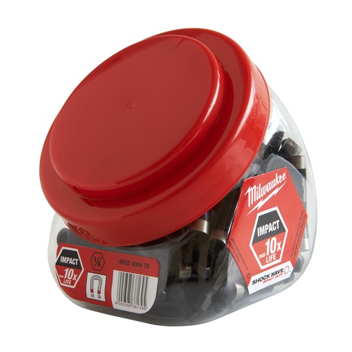 [4932430478] SHOCKWAVE™ Porte-embout magnétique ¼ Hex (JamJar conditionné par 100)