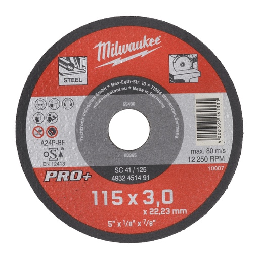 [4932451491] disque à tronçonner SC41 115 x 3 mm PRO+ (à commander par 50)