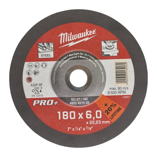 [4932451503] Disque à ébarber SG27 180 x 6 mm PRO+ (à commander par 10)