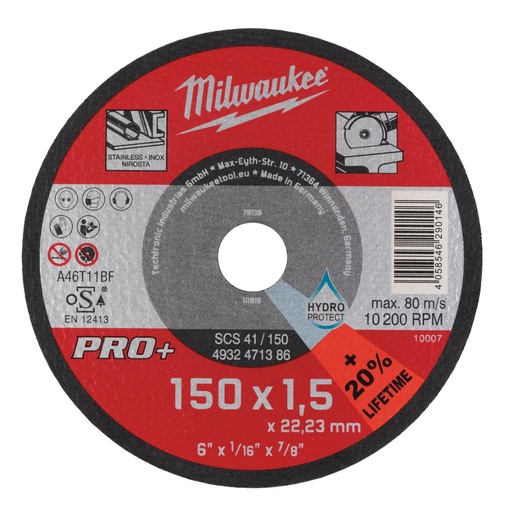 [4932471386] Disque de coupe CutWSCS41 / 150X1.5 PRO + - 1pc