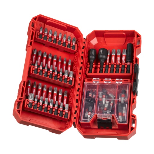 [4932492008] SHOCKWAVE™ Socket  screwdriving bits: 52 x 25 mm length 1 x PH1 / 3 x PH2, 1 x PZ1 / 3 x PZ2, 3 x TX10 / 3x TX15 / 10 x TX20 / 9 x TX25 / 9 x TX30 / 2 x TX40 / 1 x TX50, 1 x TX BO15 / 1 x TX BO20 / 1 x TX BO25 /1 x TX BO30, 2 x 4 mm / 1 x 5 mm. 20 x 50 mm length 2 x PH2, 2 x PZ2 / 1 x PZ3, 1 x TX10 / 2 x TX15 / 3 x TX20 / 3 x TX25 / 3 x TX30 / 3 x TX40. 2 x SHOCKWAVE™ Socket  nut drivers 48 mm length: 8 mm / 10 mm. 1 x SHOCKWAVE™ Socket  magnetic bit holder 60 mm length