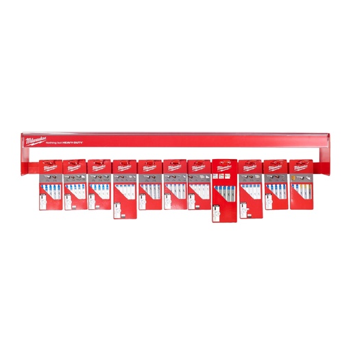 [4932480770] 5 x 4932254063 - Jigsaw Blade Standard 55 mm
5 x 4932340012 - Jigsaw Blade Bi-Metal 55 mm
5 x 4932340011 - Jigsaw Blade Bi-Metal 55 mm
5 x 4932274653 - Jigsaw Blade Bi-Metal 105 mm
5 x 4932345826 - Jigsaw Blade Standard 75 mm
5 x 4932274315 - Jigsaw Blade Aluminium 75 mm
5 x 4932274651 - Jigsaw Blade Bi-Metal 75 mm
5 x 4932399307 - Jigsaw Blade Standard 105 mm
5 x 4932274654 - Jigsaw Blade Bi-Metal 105 mm
5 x 4932254064 - Jigsaw Blade Standard 55 mm
5 x 4932345825 - Jigsaw Blade Set 5 pcs
1 x 4939434656 - Bar
11 x 4939434650 - Euro Hook 
1 x 4939435673 - Re-Order Tag