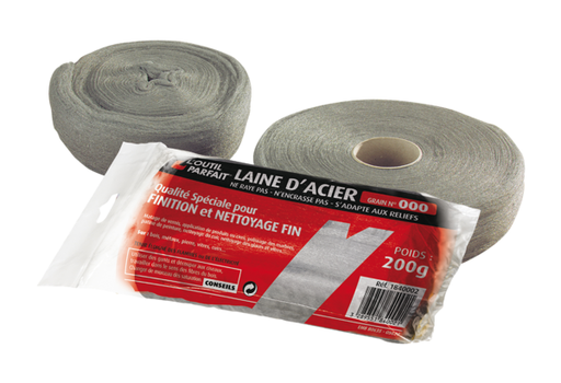 [1840002] LAINE D'ACIER GRAIN 000 200G