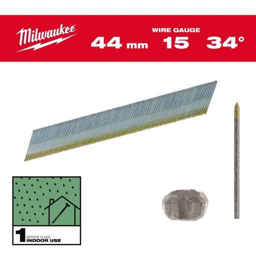 [4932492576] Clous 15G/34°/44mm/G/SC1 (2500 piéces)