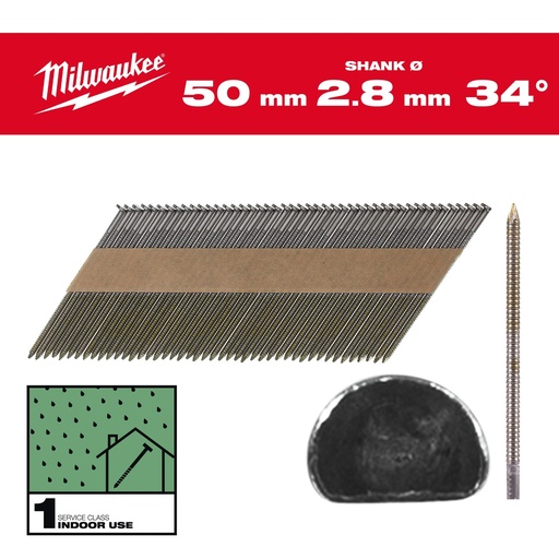[4932492599] Clous de charpente 34°, tête en D 50mm/RS/B/SC1 (2200 piéces)