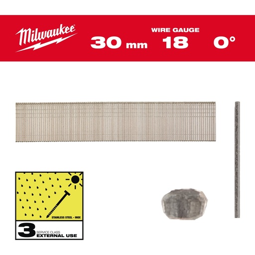 [4932492560] Clous Inox 18G/30mm/SC3 (5000 piéces)