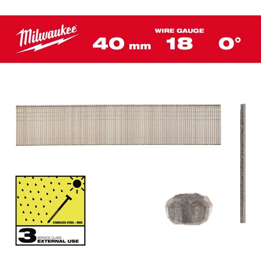 [4932492562] Clous Inox 18G/40mm/SC3 (5000 piéces)