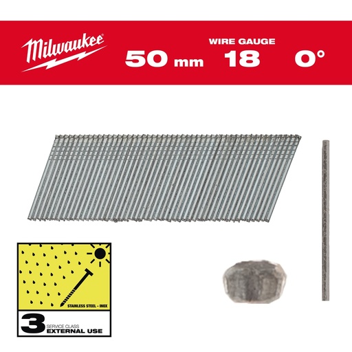 [4932492564] Clous Inox 18G/50mm/SC3 (5000 piéces)