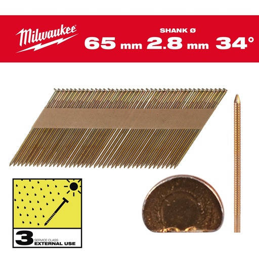 [4932492614] Clous de charpente 34°, tête en D 63mm/RS/HDG/SC3 (2200 piéces)