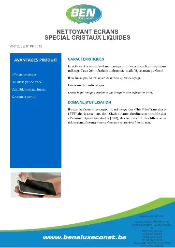 [PP0018] NETTOYANT ECRANS SPECIAL CRISTAUX LIQUIDES  
